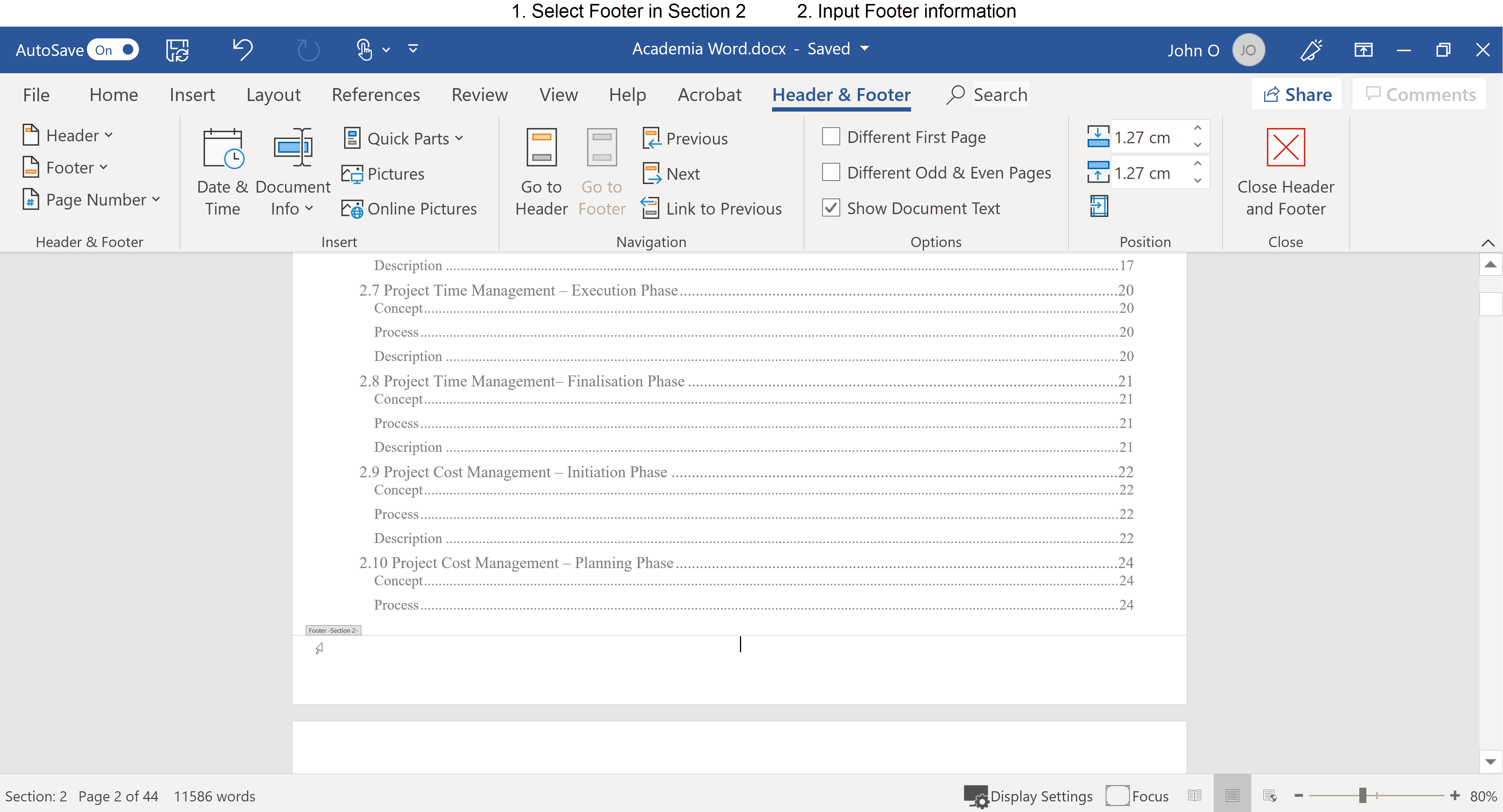 Create perfect footers in Word for your academic writing.